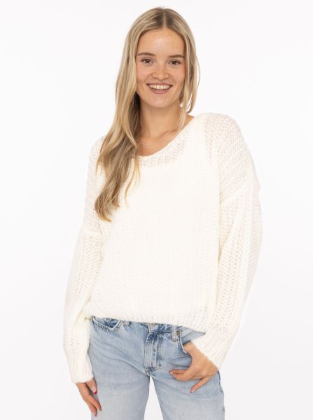 Grobstrick Pullover Wollmix "Große Maschen"