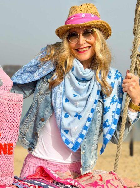 Dreieckstuch BW "Anker & Herzen"