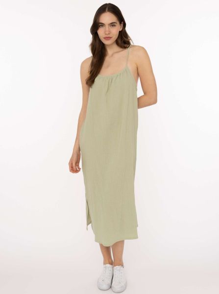 Trägerkleid Maxi Musselin "Uni"