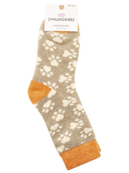 Kuschelsocken Wollmix "Hundepfoten"