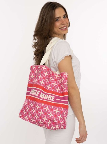 Shopper BW Digital Print "Smile More"