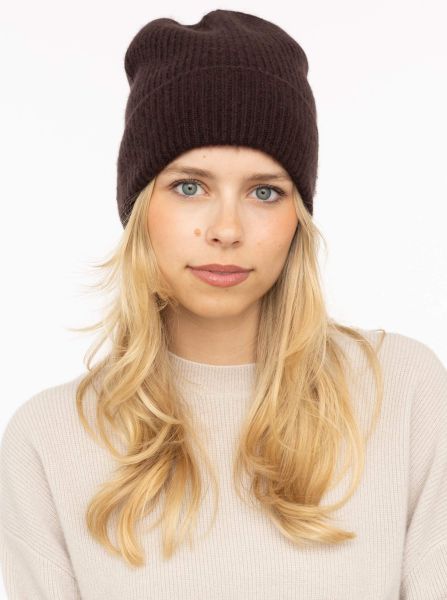 100% Cashmere Umschlagmütze "Rippe"