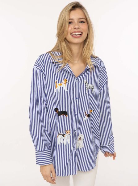 Streifenbluse "Dogs"