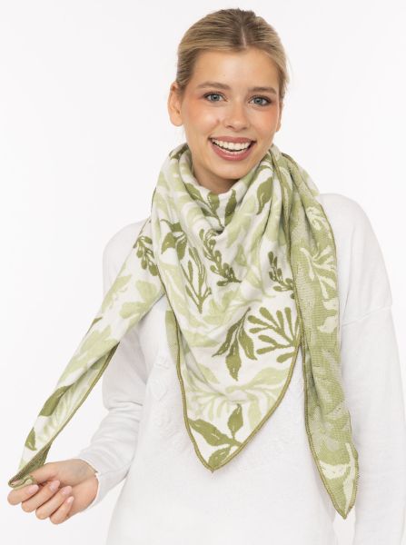 Dreieckstuch BW "Blätter Mix"