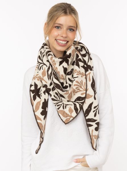 Dreieckstuch BW "Blätter Mix"