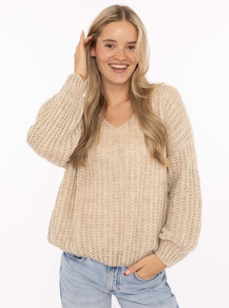 Grobstrick Pullover Wollmix "Große Maschen"
