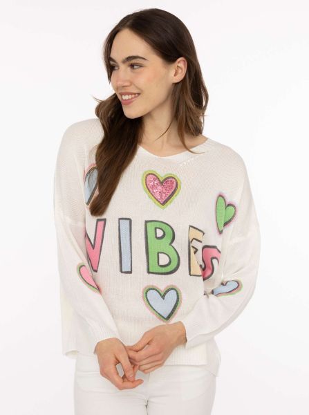Strick Pullover "Vibes & Herzen"