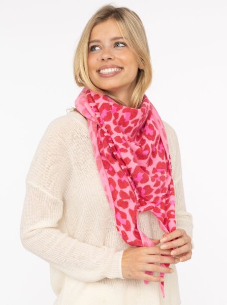 100% Kaschmir Dreieckstuch "Leo Print"