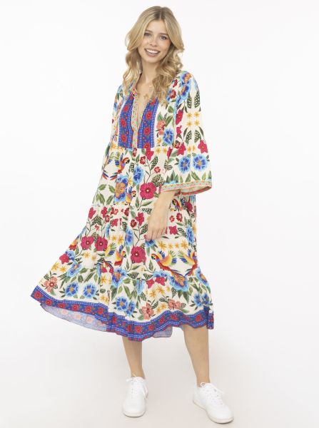 Maxikleid Viskose "Summer Birds"