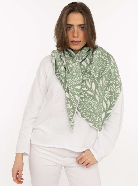 Dreieckstuch BW "Paisley Blätter"