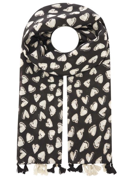 Schal "Herzen und Tasseln"