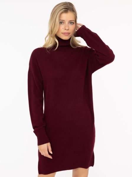 100% Kaschmir Strickkleid "Stehkragen"