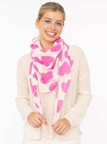 100% Kaschmir Dreieckstuch "Herzen"