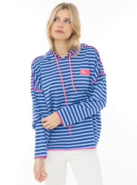 Hoodie BW "Neon Streifen & Patch"