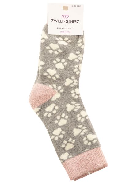 Kuschelsocken Wollmix "Hundepfoten"