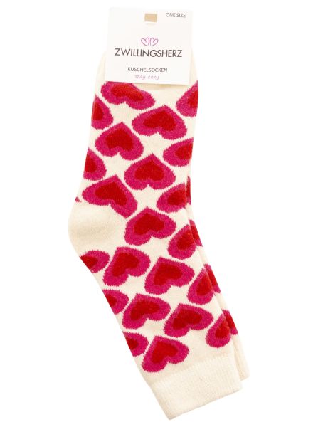 Kuschelsocken Wollmix "Herzmix"