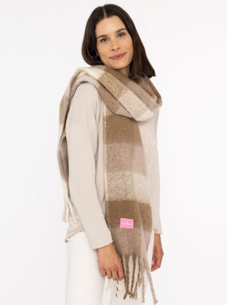 XXL Winterschal "Karos & Big Tassel"