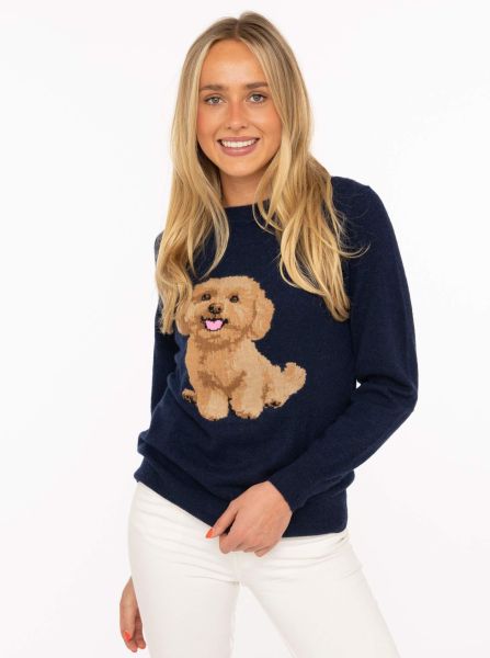 100% Cashmere Pullover Fluffy Dog