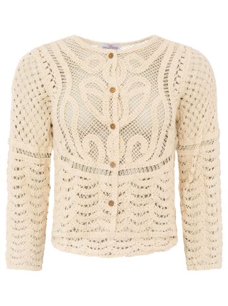 Cardigan mit Knöpfen "Spitze & Stickerei"