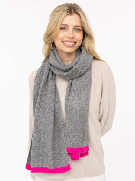 100% Cashmere Gerippter Schal "Kontrast"