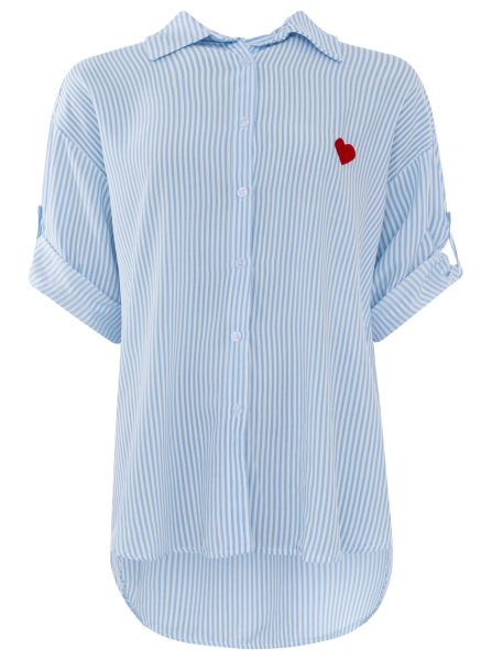 Oversize Bluse "Streifen & Herz"
