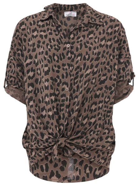 Bluse "Cropped Leo & Knoten"