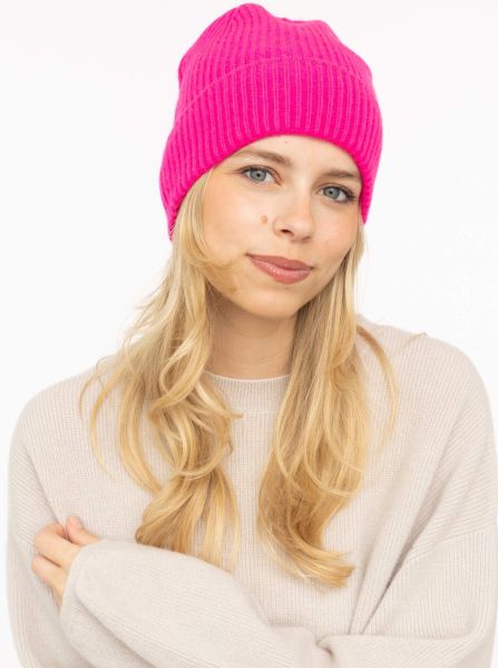 100% Cashmere Umschlagmütze "Rippe"