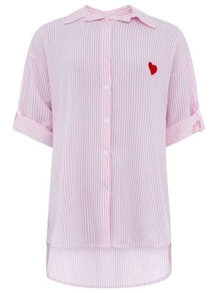 Oversize Bluse "Streifen & Herz"