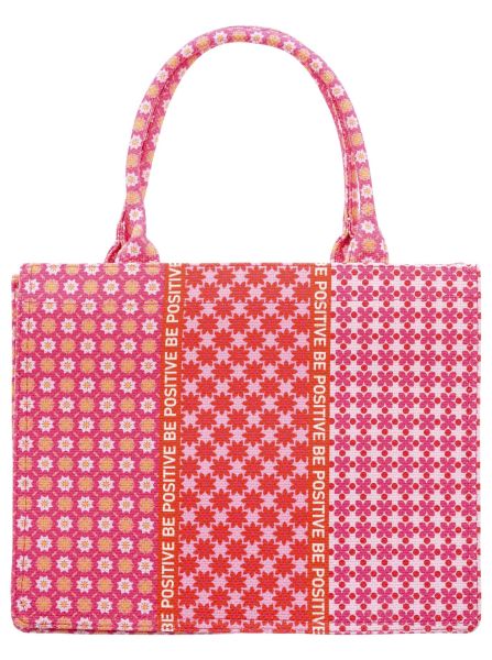 Tote Shopper Bag "Be Positive & Flowers