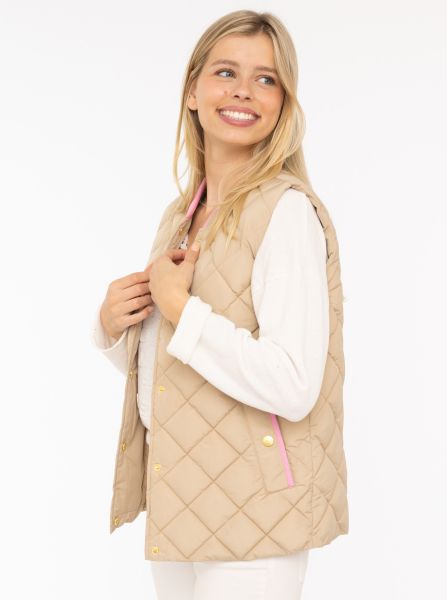 Steppweste kurz "Classic Diamond Strandpink"