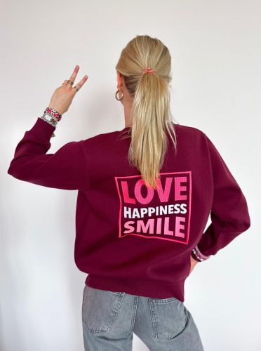 Sweatbomberjacke "Love Happiness"